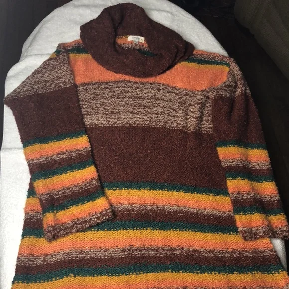 Umgee Y2K Vintage Sweater Cowl Neck Sunset Colors Womens XXL - Picture 3 of 5